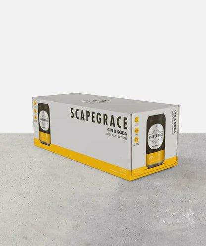 Scapegrace Gin & Soda with Yuzu Lemon 10 Pack 330ml Cans - Thirsty Liquor Tauranga